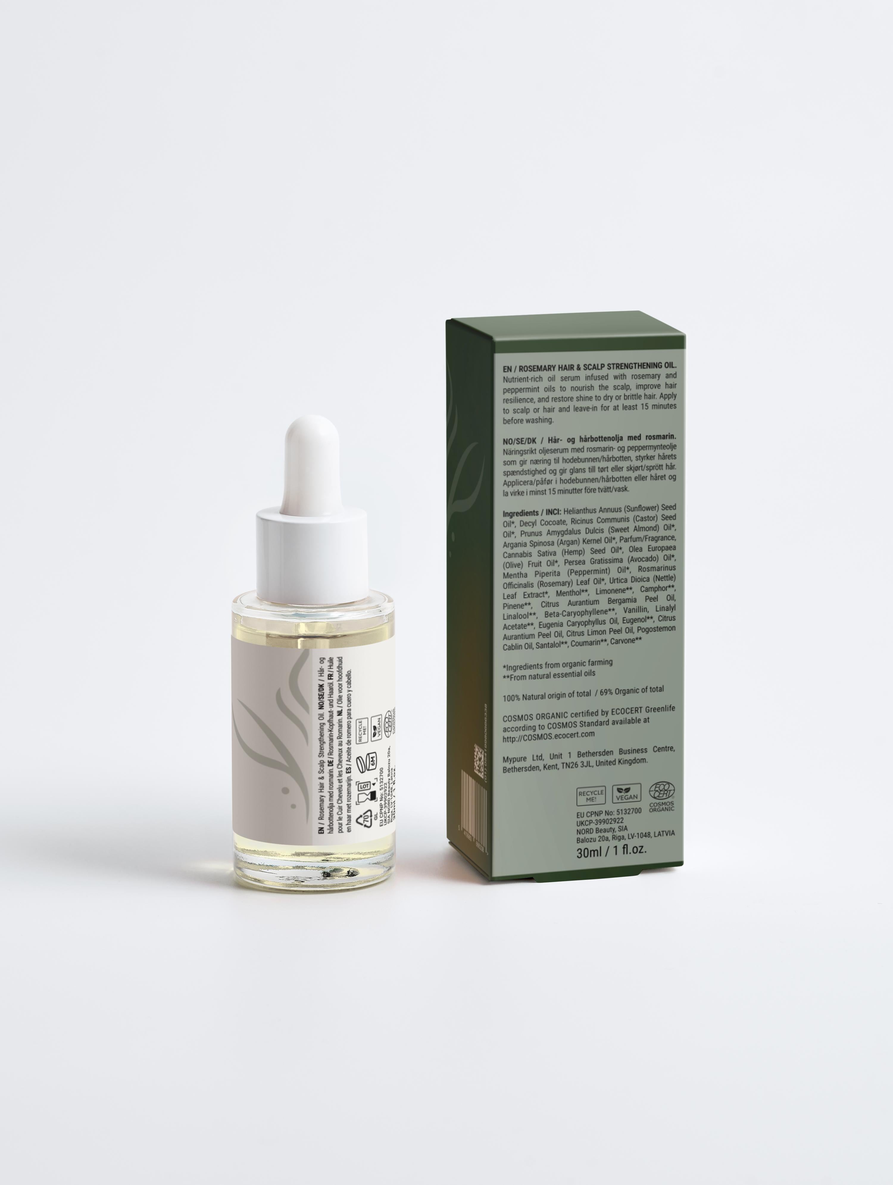 TheNordhavn Scalp Treatment Oil ingrediënten achterkant fles vegan