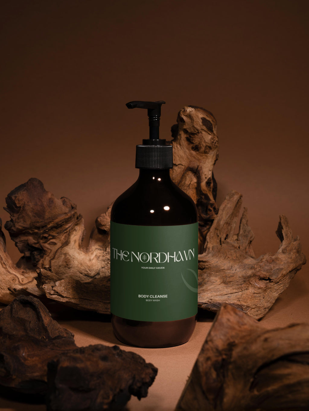 TheNordhavn Body Cleanse natuurlijke douchegel 490ml bruine achtergrond