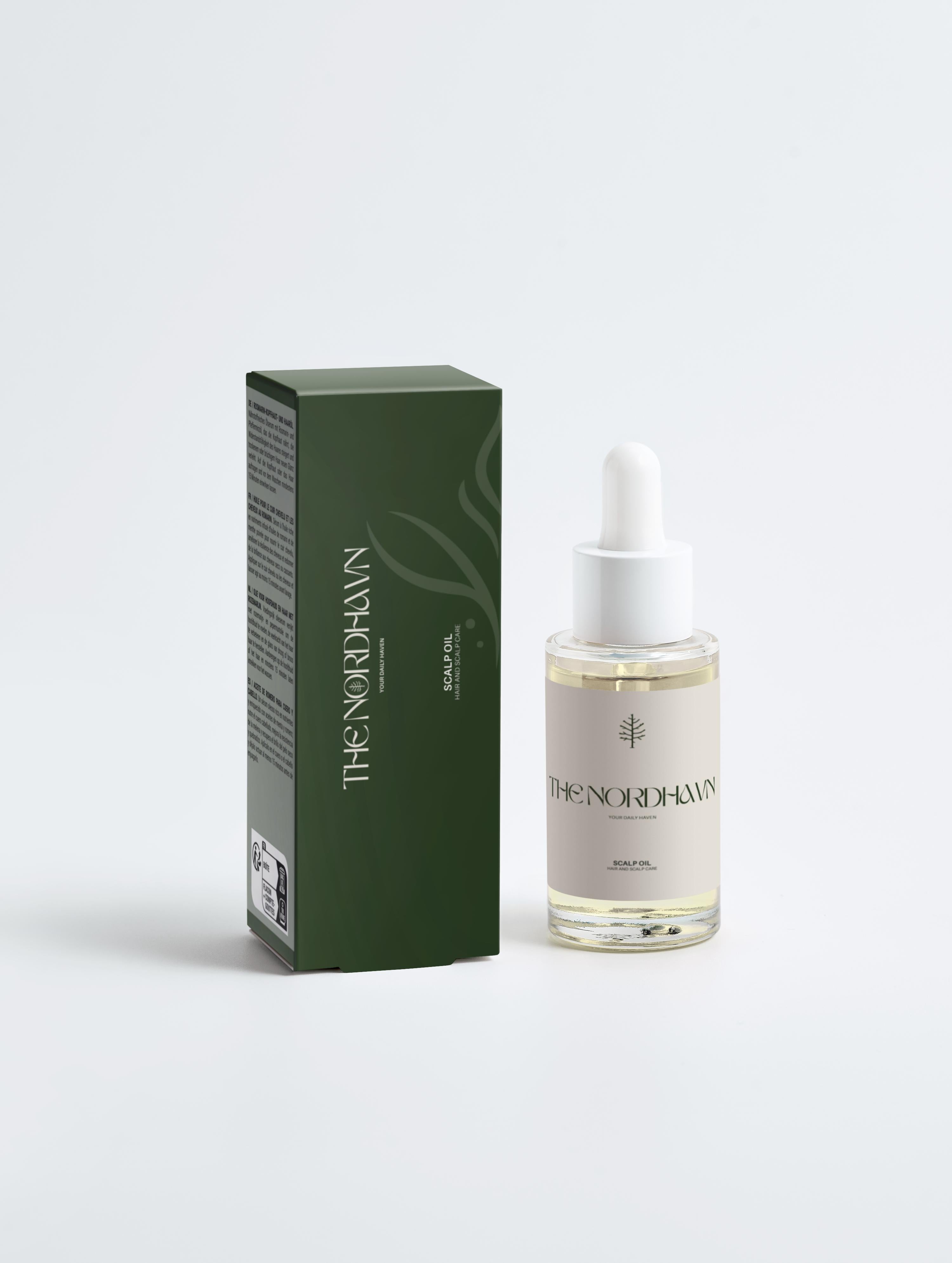 TheNordhavn Scalp Treatment Oil voorkant fles argan rozemarijn