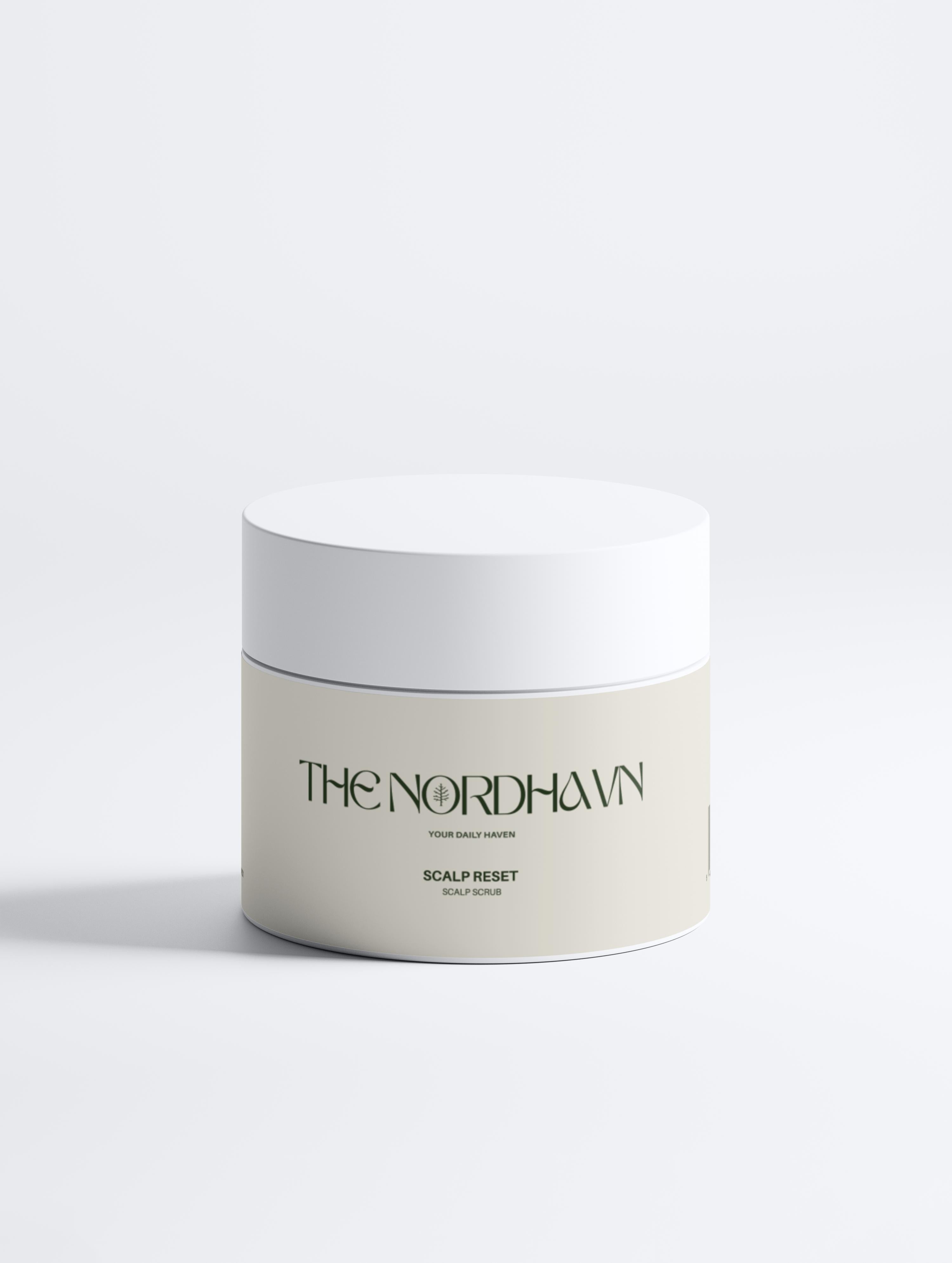 TheNordhavn Scalp Reset hoofdhuid scrub voorkant fles natuurlijk haar