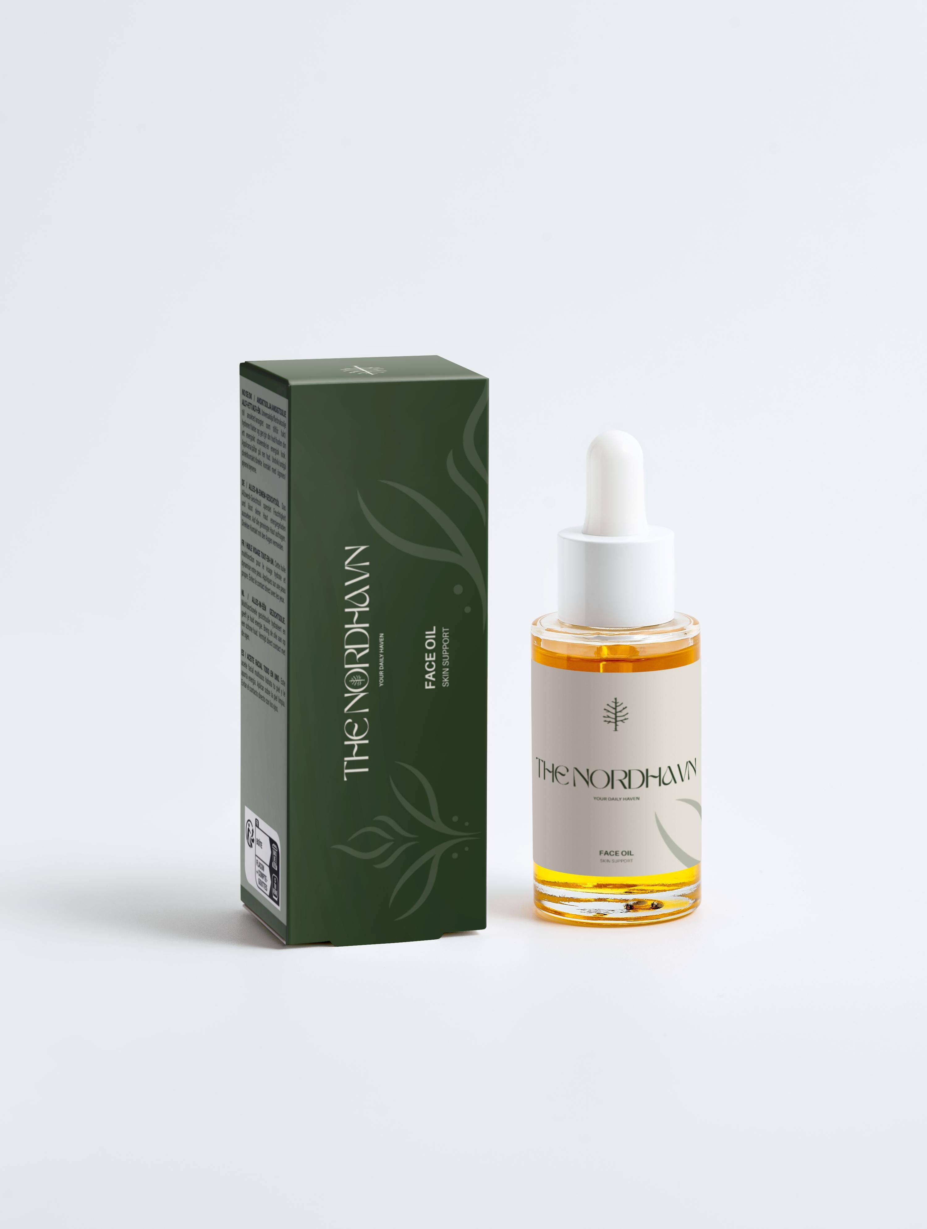 TheNordhavn Face Oil voorkant fles jojoba duindoorn teunisbloem